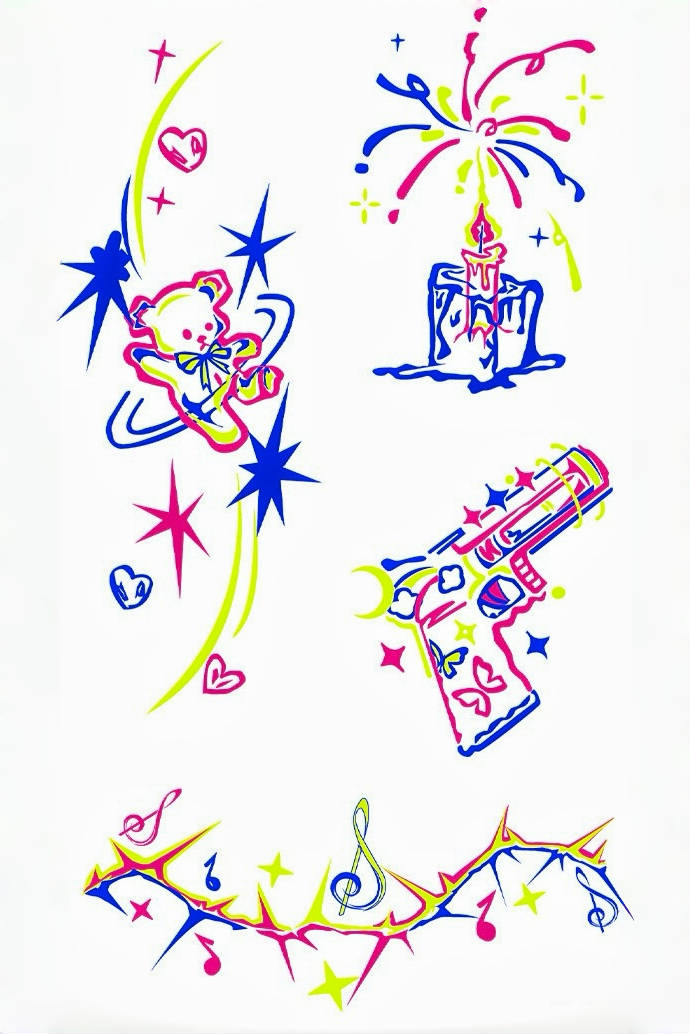 Teddy's Star Adventure Temporary Tattoo - INKARTISAN