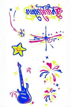 Blue Guitar Rhapsody Temporary Tattoo - INKARTISAN