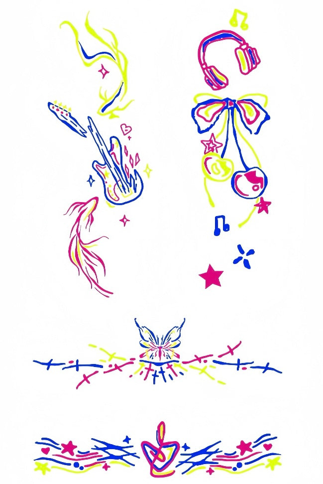 Musical Headphones Temporary Tattoo - INKARTISAN