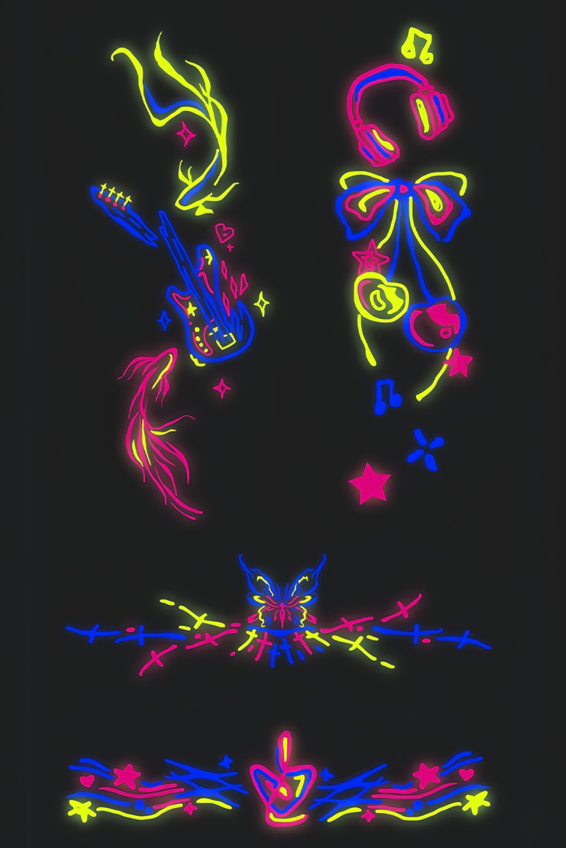 Musical Headphones Temporary Tattoo - INKARTISAN-2
