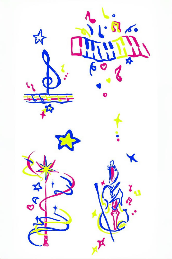 Saxophone Serenade Temporary Tattoo - INKARTISAN